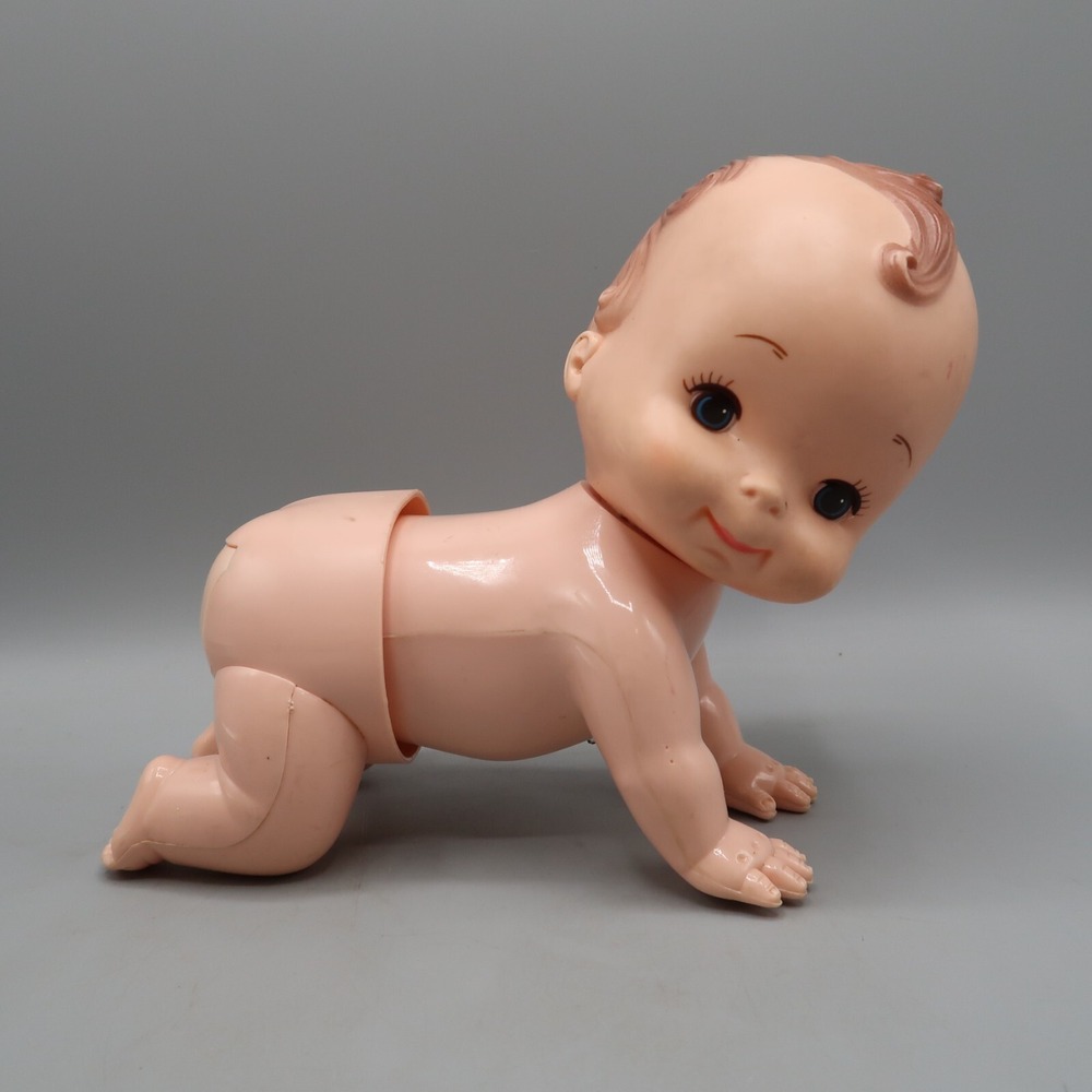 Vintage Playmates Baby Crawl Away Crawling Doll Toy 80's Non working
